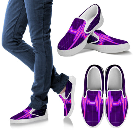Purple Nurse Cardiogram Slip On Sneakers