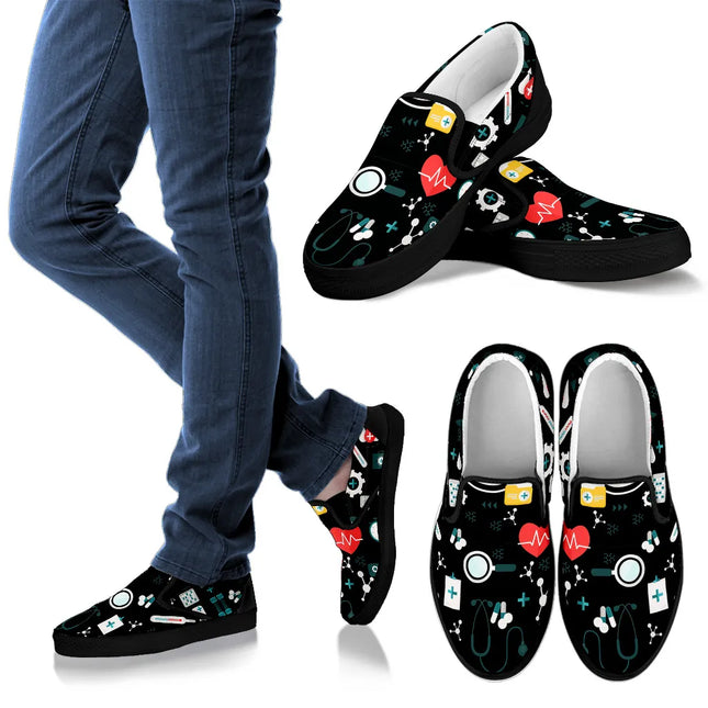 Black Nurse Slip On Sneakers