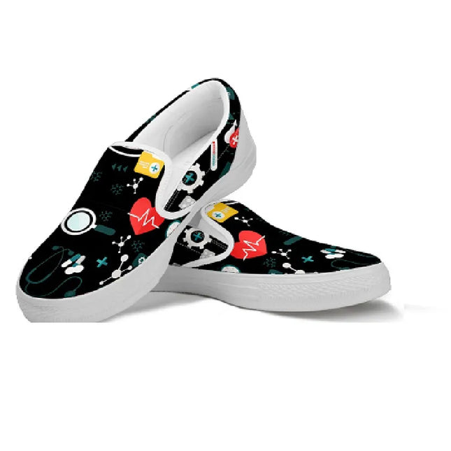 Black Nurse Slip On Sneakers