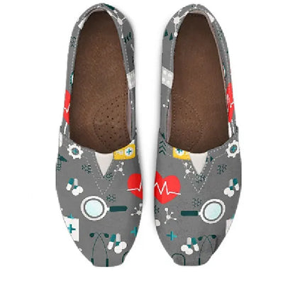 Gray Canvas Nurse Flats