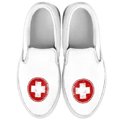 Medical Symbol Slip Ons Nurse Sneakers