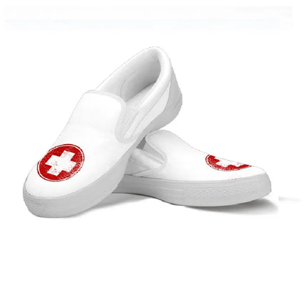 Medical Symbol Slip Ons Nurse Sneakers
