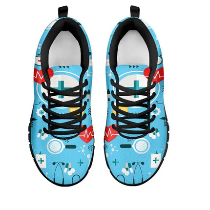 Ladies Light Blue Mesh Nurse Sneakers 8