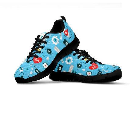 Ladies Light Blue Mesh Nurse Sneakers 8