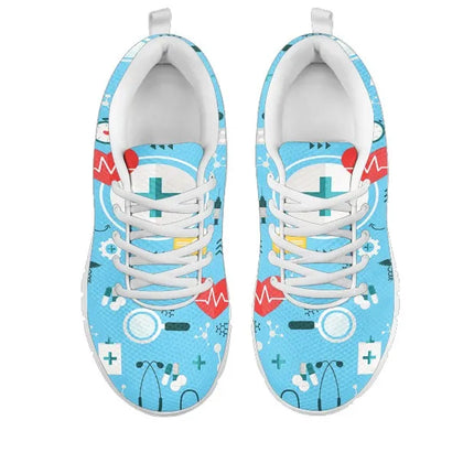 Ladies Light Blue Mesh Nurse Sneakers 8