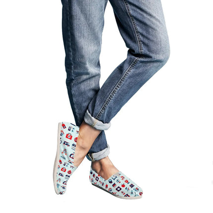 Pale Blue Canvas Nurse Flats