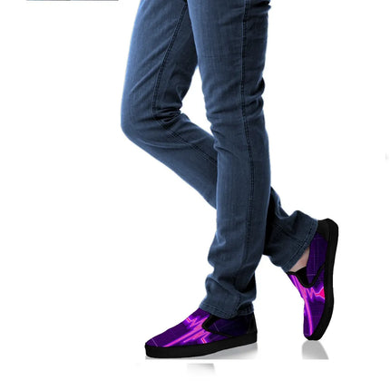 Purple Nurse Cardiogram Slip On Sneakers