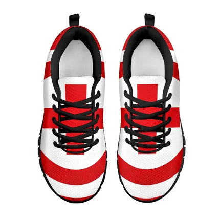 Women's Bold Red Cross Mesh Sneakers
