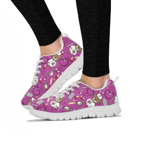 Bear Mesh Nurse Sneakers Fuchsia